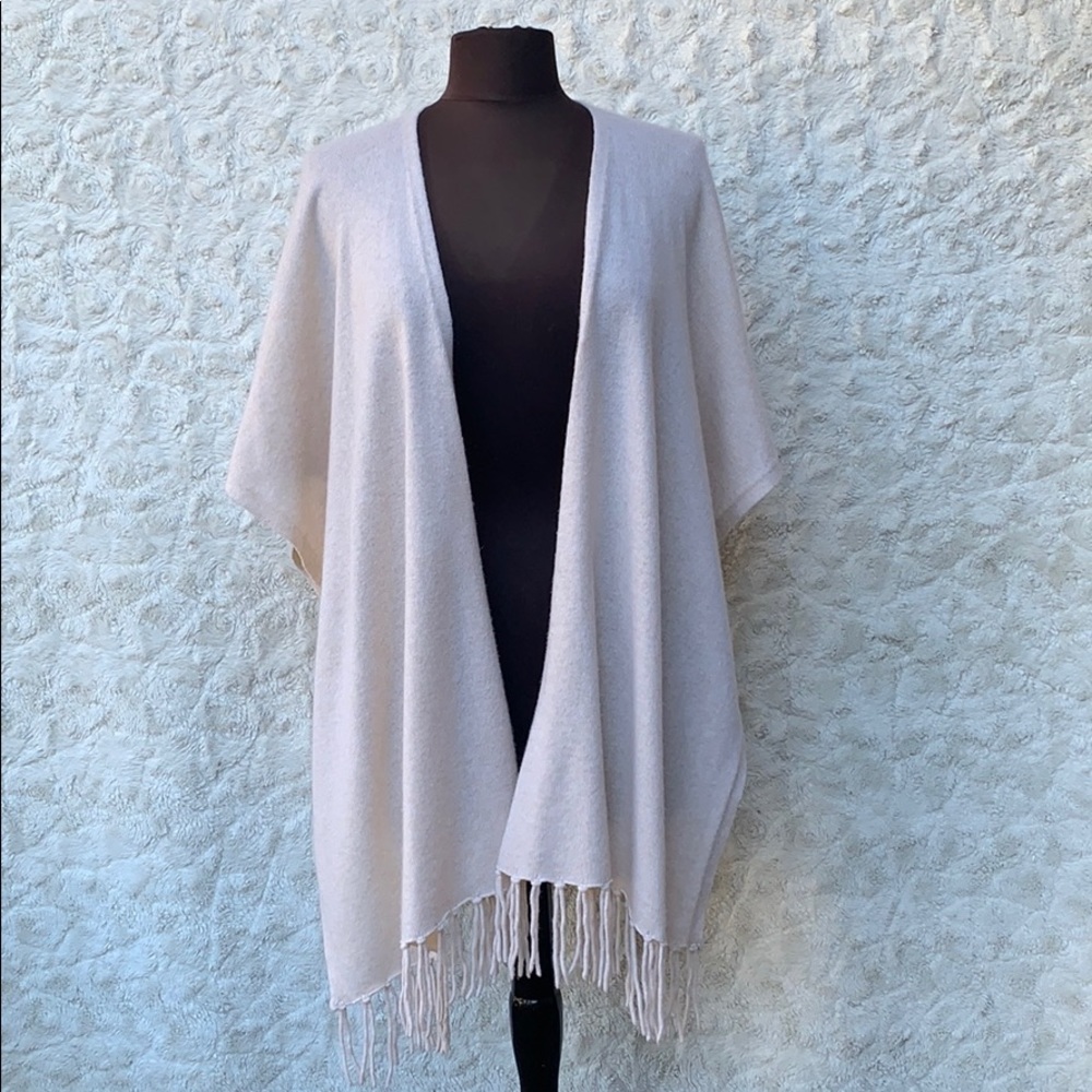 Joie Soft Light Beige Fringe Wrap